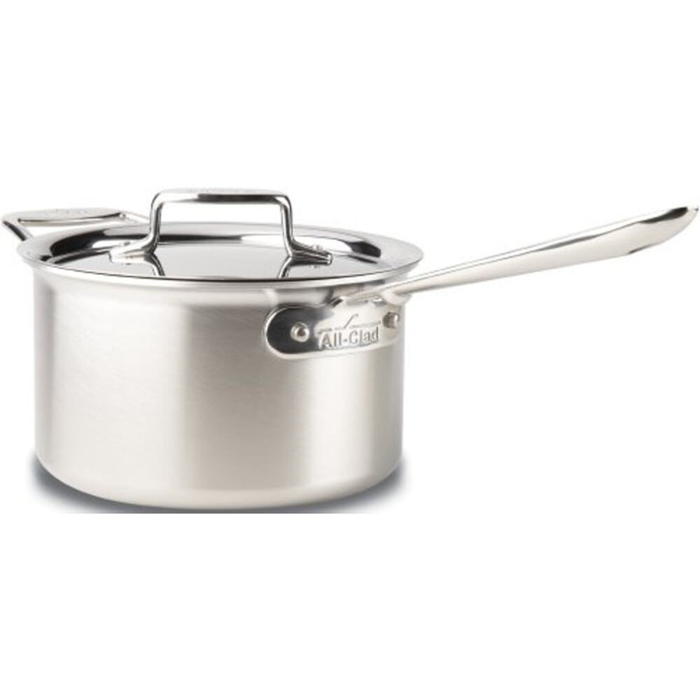 NWT All-Clad D5 5-Ply Stainless Steel Sauce Pan 4Qt Induction Oven Safe Silver